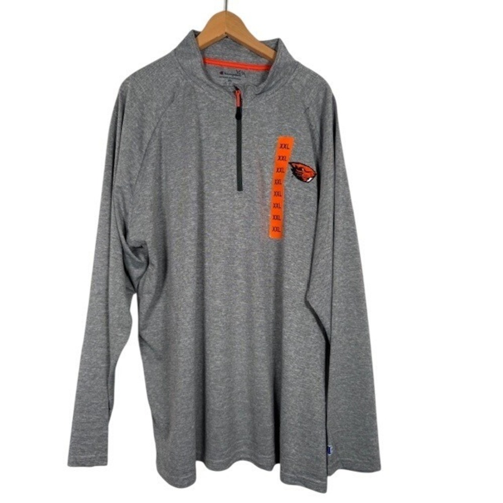 NWT Men's Gray Oregon State Beavers Quarter Zip Pullover Athletic Shirt XXL